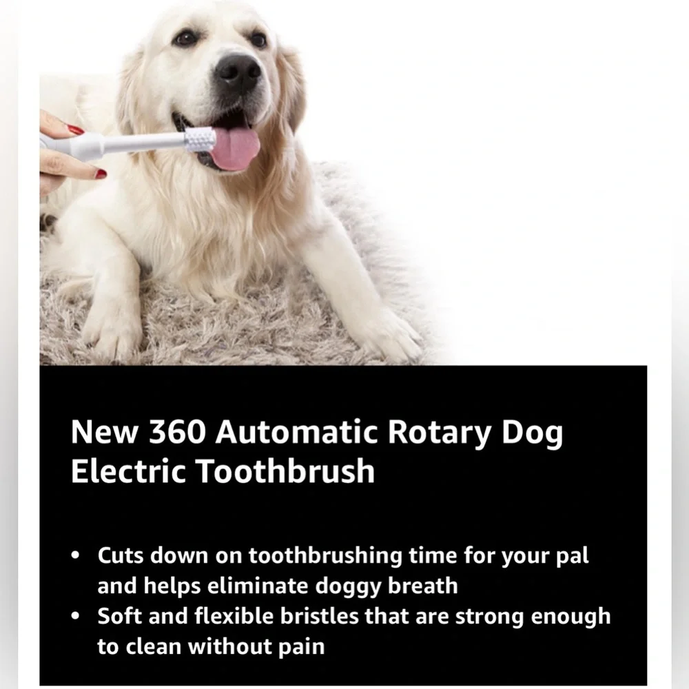 RETAILS $65- Dog/Cat Electric Toothbrush Kit, 360 Tartar Remover, Low Noise